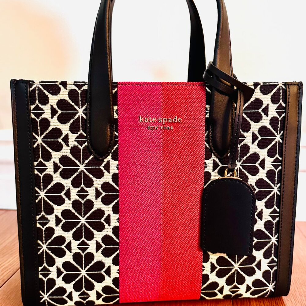 Kate Spade Flower Jacquard Stripe Manhattan Small Tote